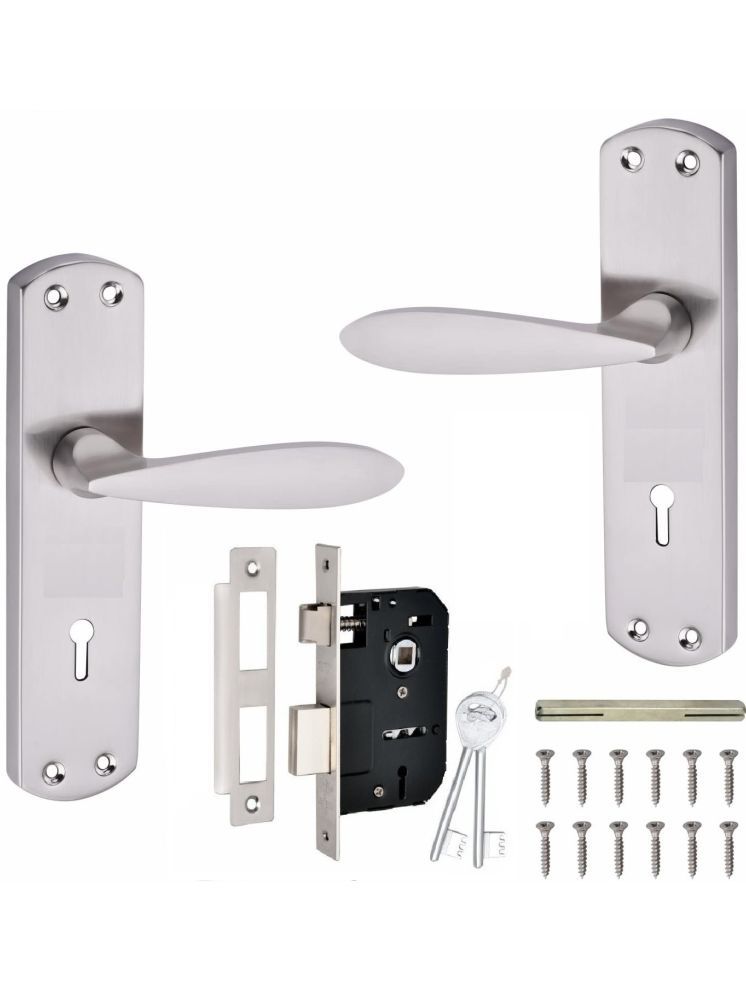     			ProHard Silver Colour Mortice Lock Handle Set