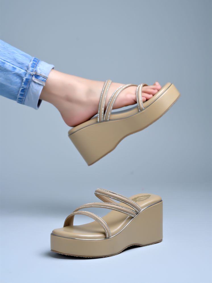     			Stylestry Beige Women's Sandal Heels