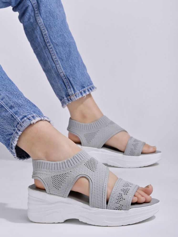     			Stylestry Light Grey Women's Sandal Heels