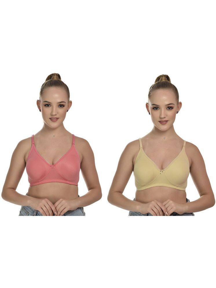     			Desiprime Pack of 2 Cotton Non Padded Everyday Bra For Women ( Multicolor )