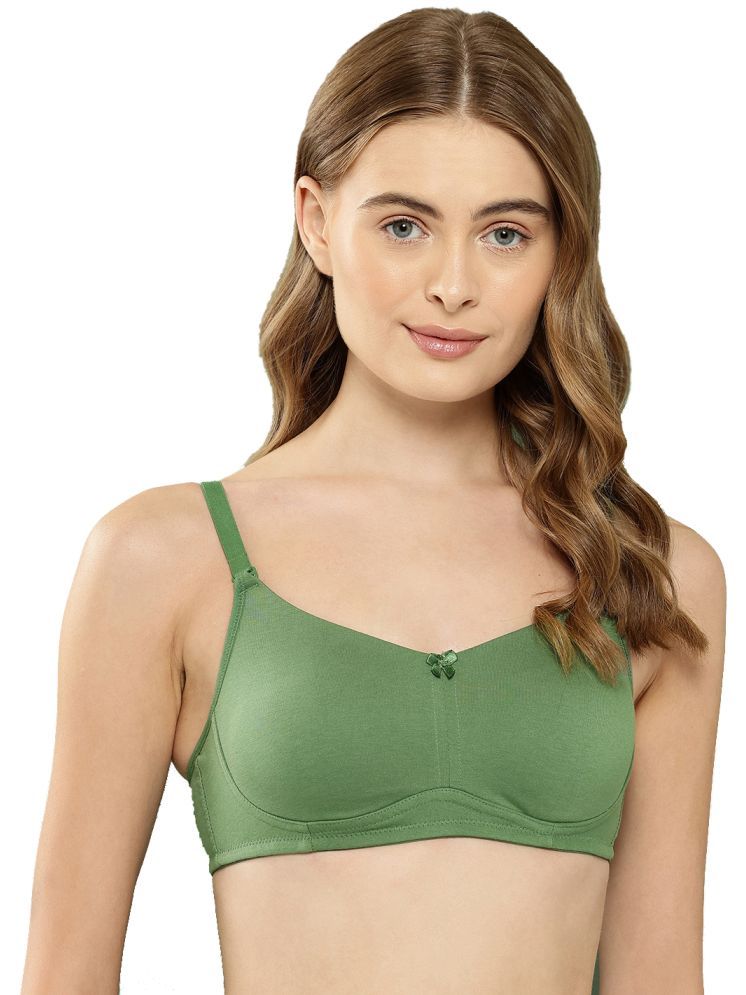     			Leading Lady Pack of 1 Cotton Non Padded T-Shirt Bra For Women ( Green )