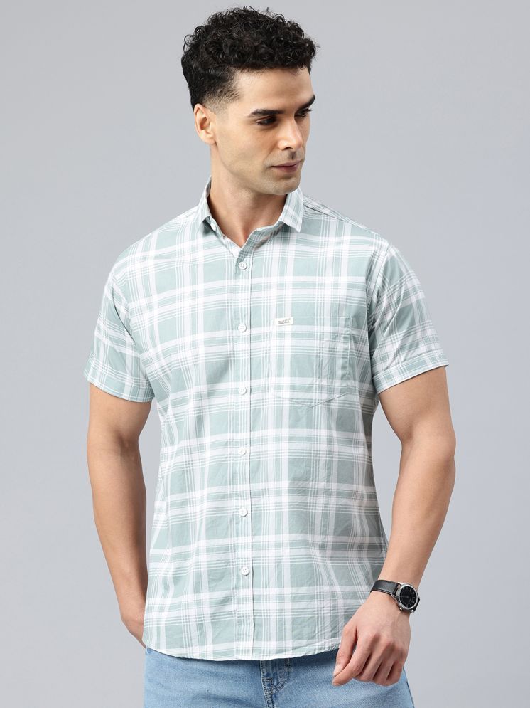     			MAJESTIC MAN 100% Cotton Slim Fit Checks Half Sleeves Men's Casual Shirt - Lime Green ( Pack of 1 )