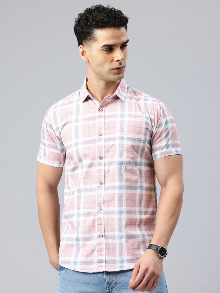     			MAJESTIC MAN 100% Cotton Slim Fit Checks Half Sleeves Men's Casual Shirt - Pink ( Pack of 1 )