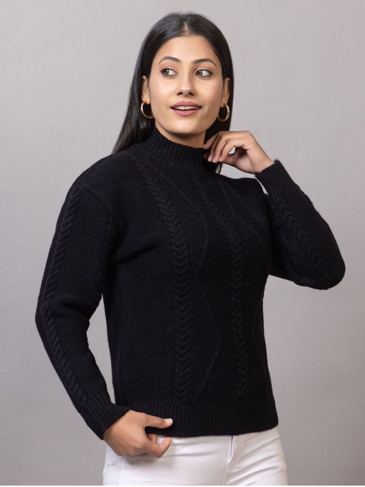     			MISDYNAMIC Acrylic Round Neck Women's Pullovers - Black ( Single )