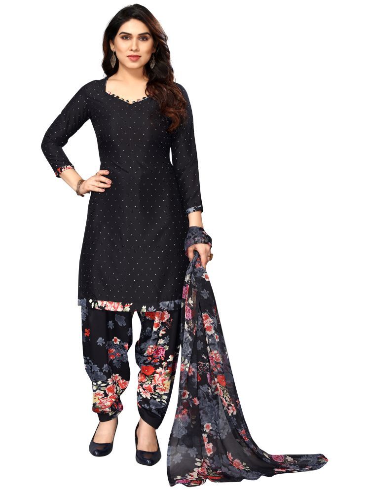     			Sidhidata Unstitched Crepe Printed Dress Material - Dark Grey ( Pack of 1 )