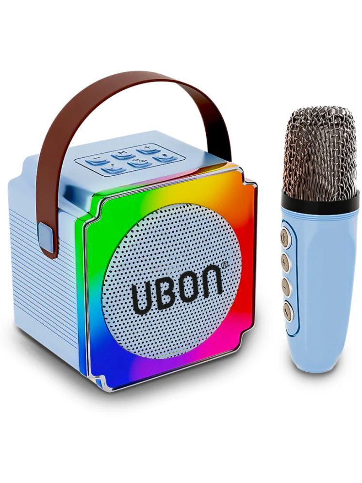     			UBON DISCO KARAOKE MIC 10 W Bluetooth Speaker Bluetooth V 5.3 with USB Playback Time 6 hrs Blue