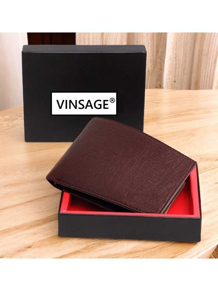     			VINSAGE Brown PU Men's Regular Wallet ( Pack of 1 )