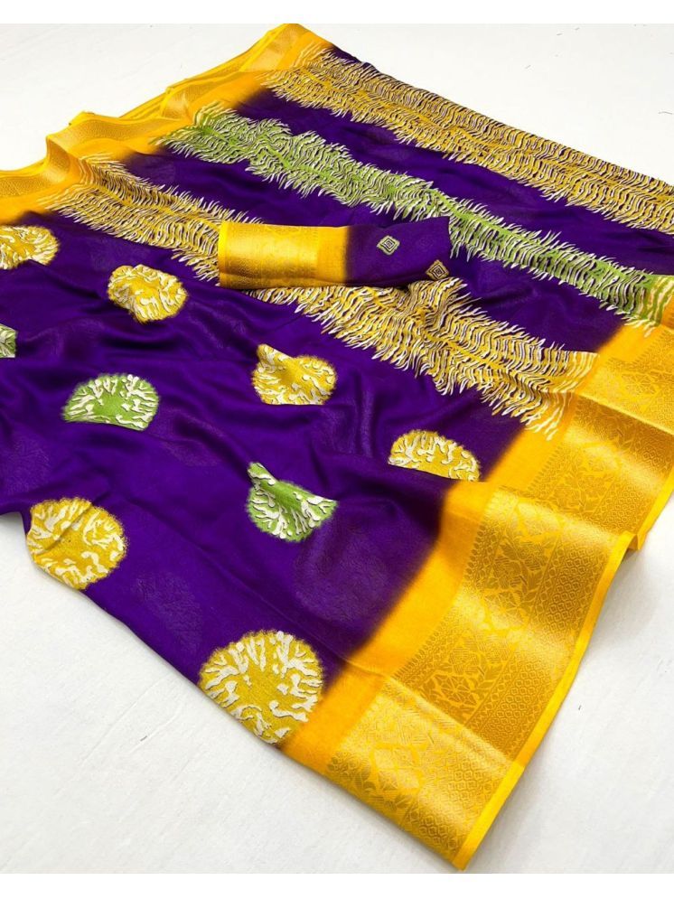     			Arkia Pack of 1 Georgette Embellished Saree With Blouse Piece ( Purple )