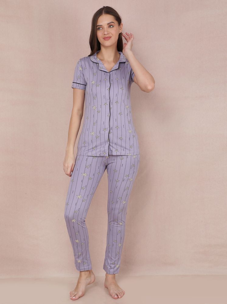     			Dollar Missy Purple Cotton Blend Women's Nightwear Nightsuit Sets ( Pack of 1 )