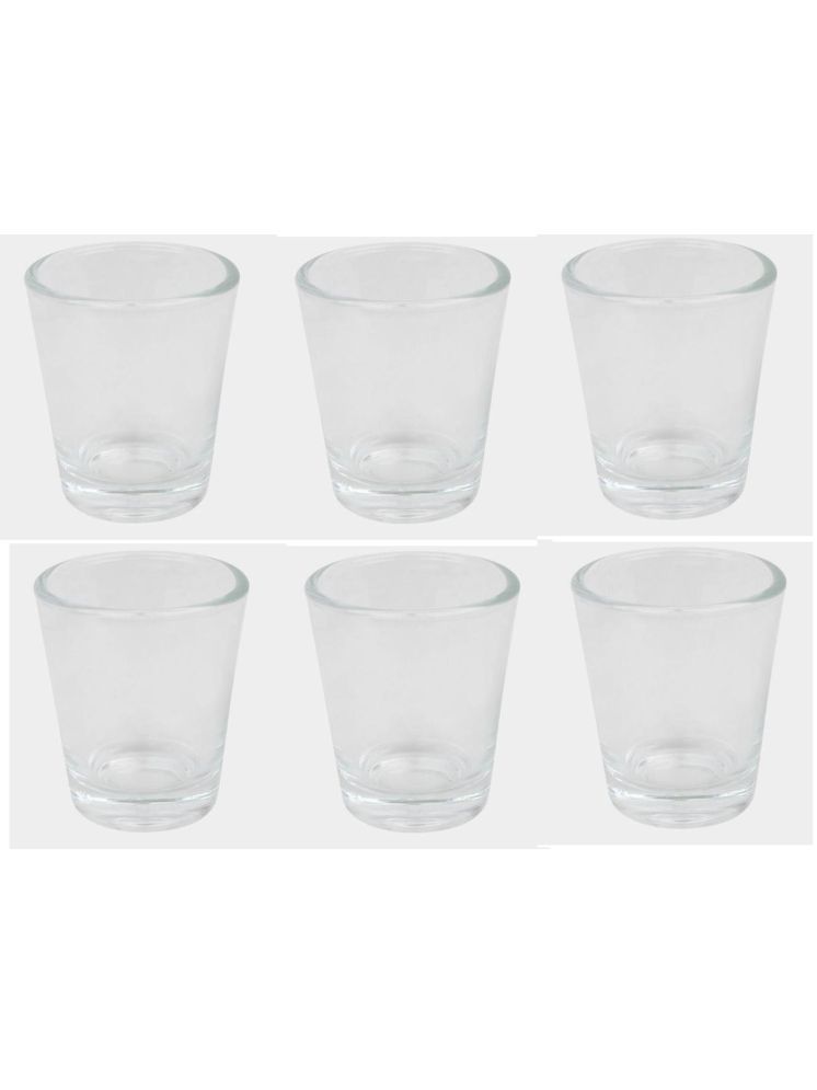     			Green plant indoor Glasses Set of 6 PCS Glass Plain Shot Glasses 40 ml ( Pack of 6 ) Transparent