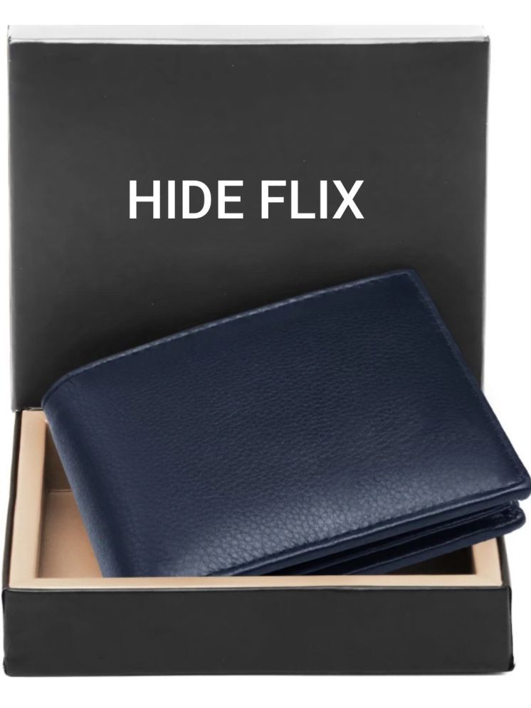     			HIDEFLIX Blue Leather Men's RFID Wallet,Regular Wallet ( Pack of 1 )