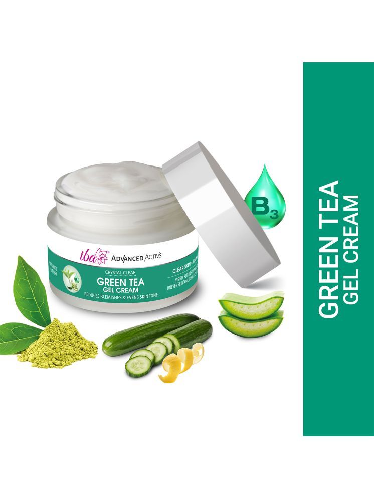     			Iba Advanced Activs Crystal Clear Green Tea Gel Cream, 50g For Reduces Blemishes & Evens Skin Tone, (Pack of 1)