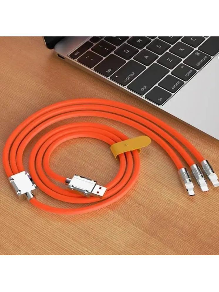     			LACT ENTERPRISE Orange 2.1A Multi Pin Cable 1.2 Meter