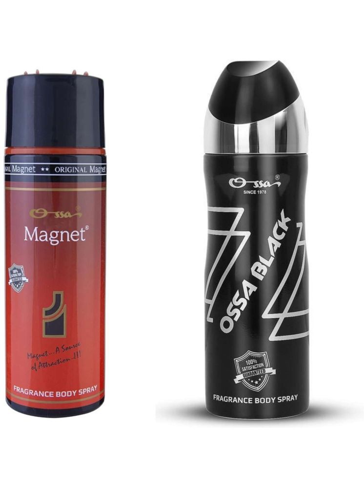     			Ossa Ossa Black & Magnet Body Spray Deodorant Spray for Men,Unisex 370 ml ( Pack of 2 )