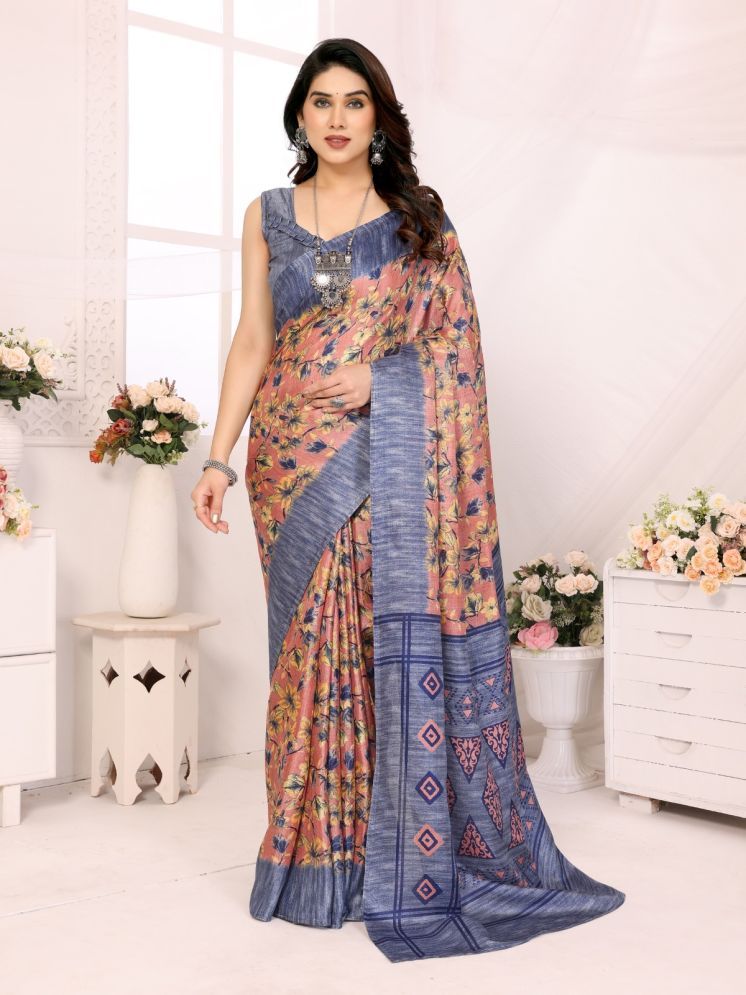     			PHORIA STYLE Pack of 1 Cotton Printed Saree With Blouse Piece ( Grey )