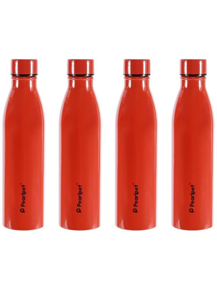     			PearlPet Swiss Red Stainless Steel Water Bottle 1000 mL ( Set of 4 )