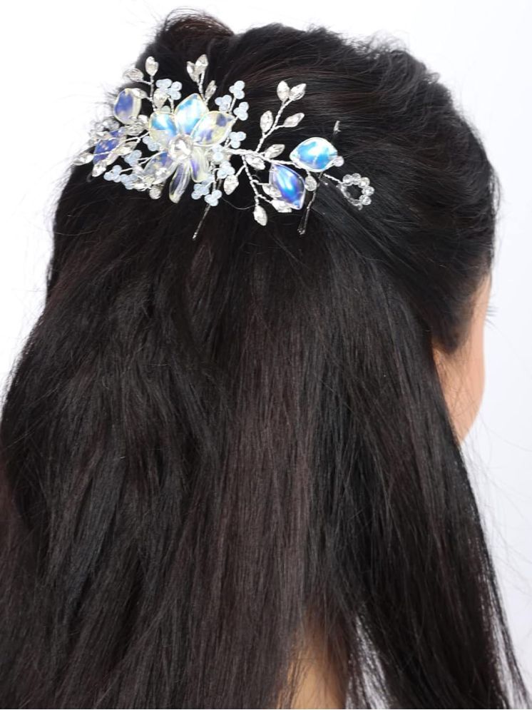     			RITZKART White,Blue Hair Accessory Set ( Pack of 1 )