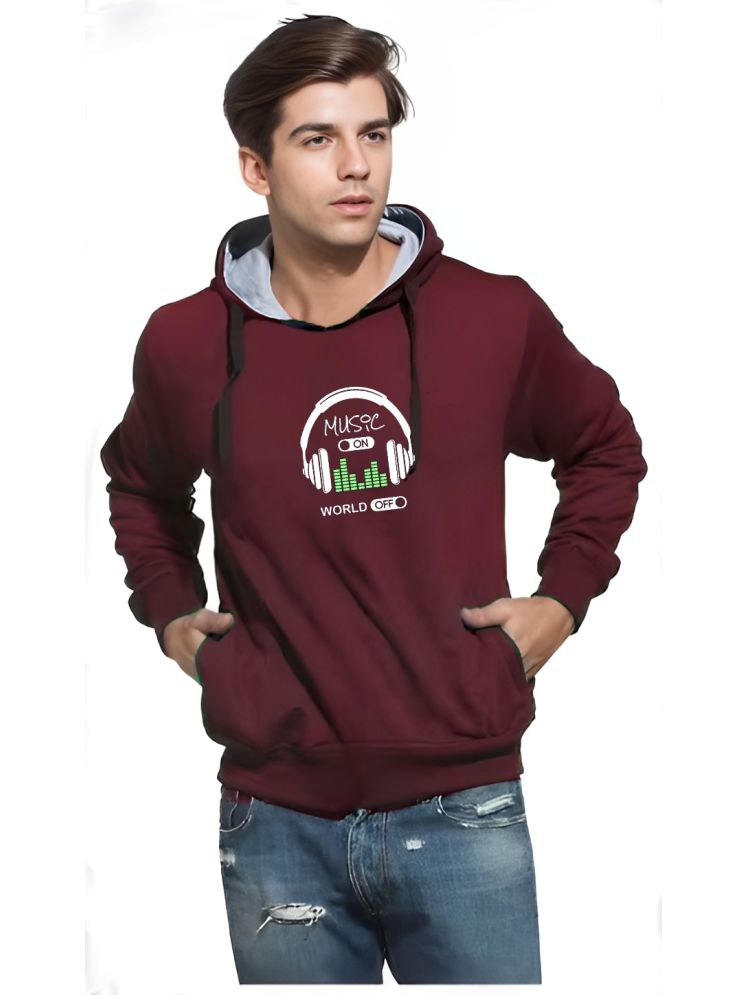     			Reya Cotton Blend Hooded Men's Sweatshirt - Maroon ( Pack of 1 )