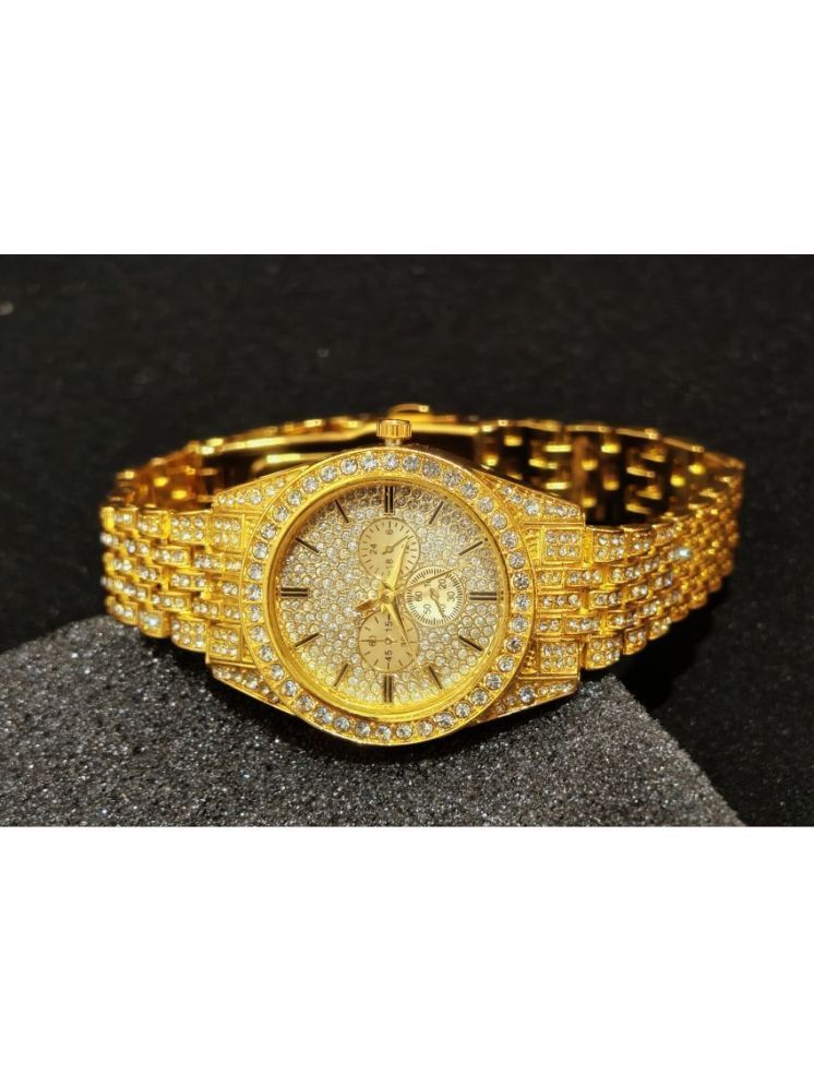     			Rhonium Gold Metal Analog Womens Watch