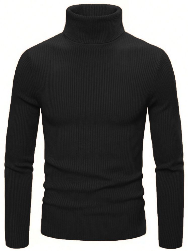     			clafoutis Polyester Slim Fit Solid Full Sleeves Men's High Neck T-Shirt - Black ( Pack of 1 )