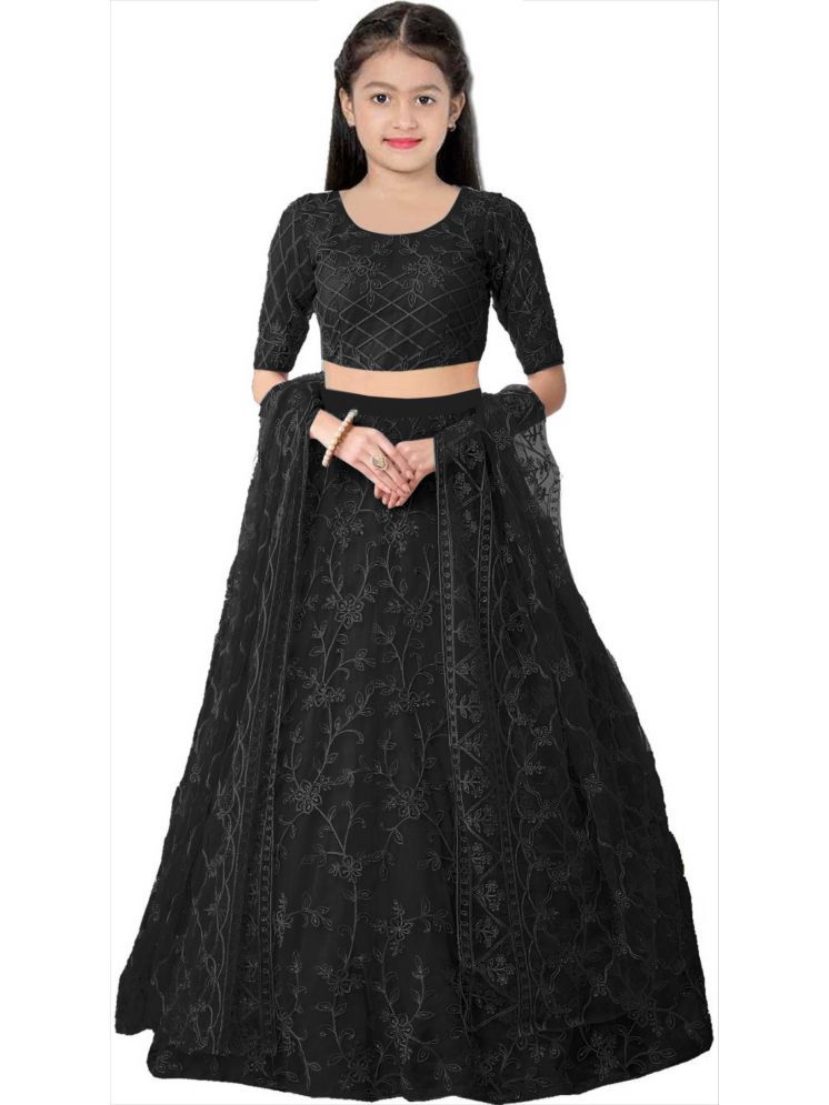     			piludi Net Lehenga Choli Set For Girls ( Pack of 1 , Black )