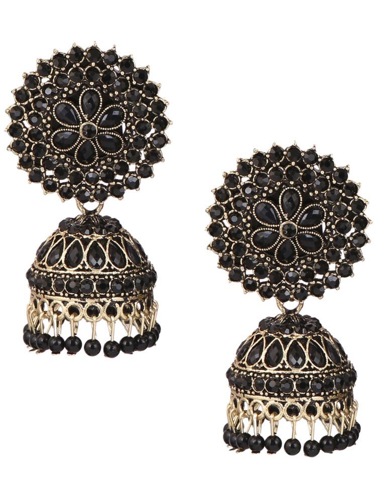     			Keviv Black Jhumki Earrings ( Pack of 1 )