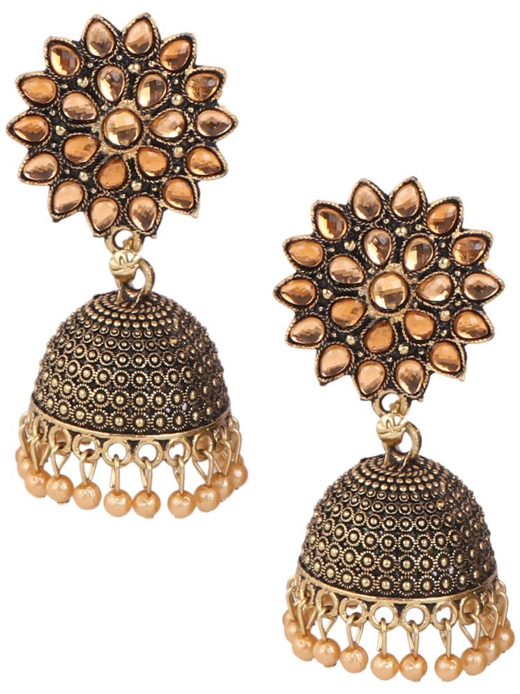     			Keviv Gold Jhumki Earrings ( Pack of 1 )