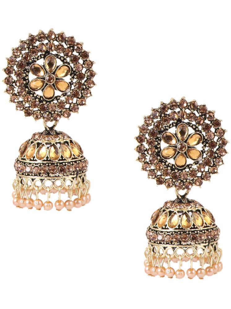     			Keviv Gold Jhumki Earrings ( Pack of 1 )