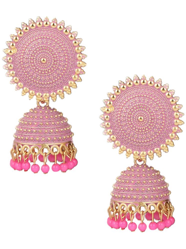     			Keviv Pink Jhumki Earrings ( Pack of 1 )