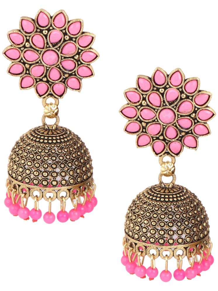     			Keviv Pink Jhumki Earrings ( Pack of 1 )