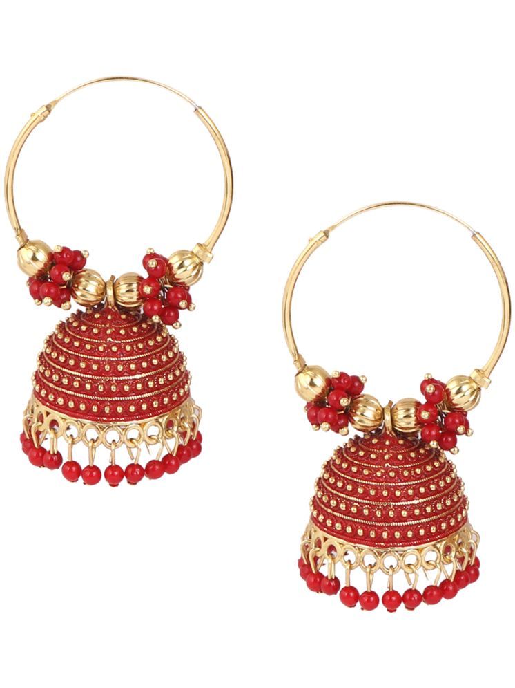     			Keviv Red Bali Earrings ( Pack of 1 )