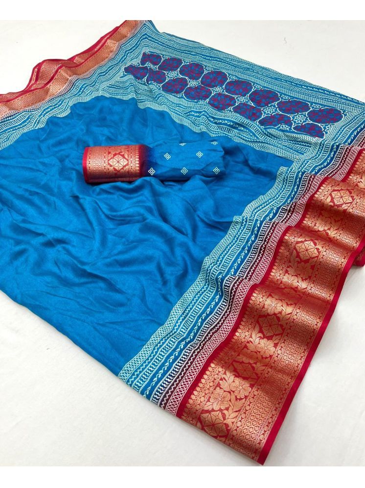     			Arkia Pack of 1 Georgette Embellished Saree With Blouse Piece ( Aqua Blue )