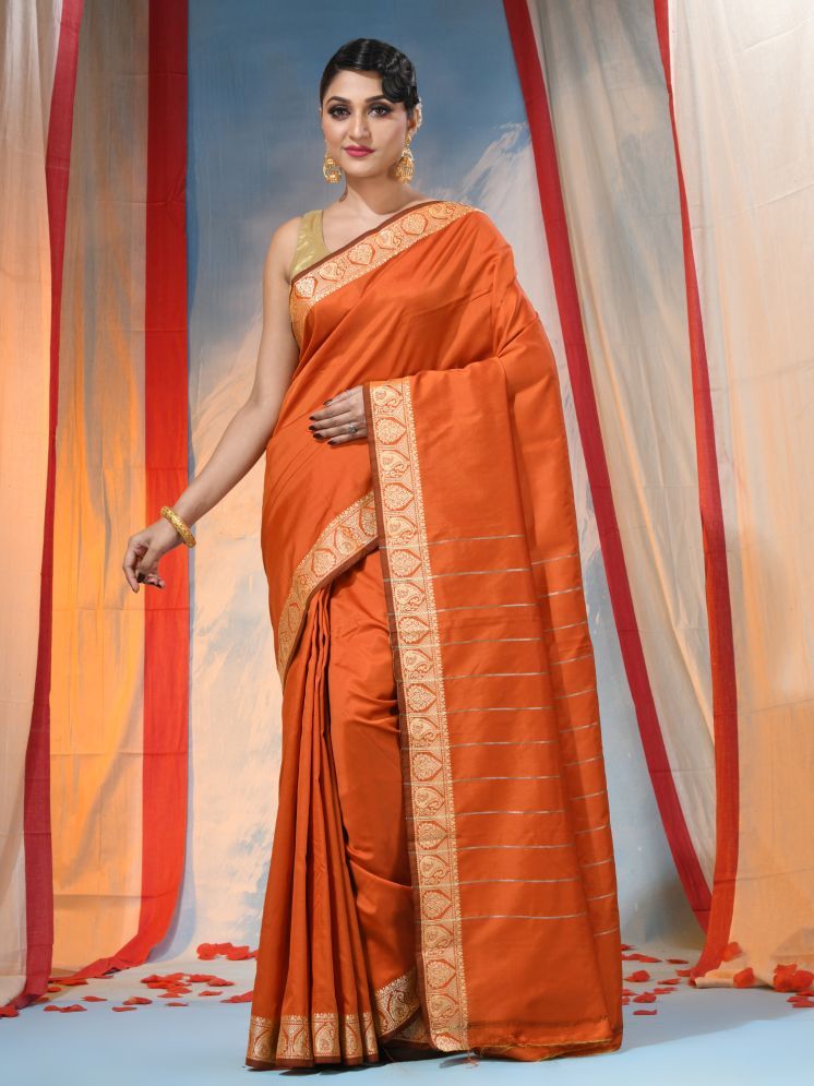     			Desh Bidesh Pack of 1 Silk Woven Saree With Blouse Piece ( Orange )