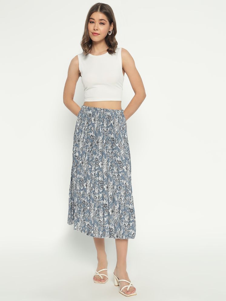     			Femvy Blue Polyester Women's Flared Skirt ( Pack of 1 )