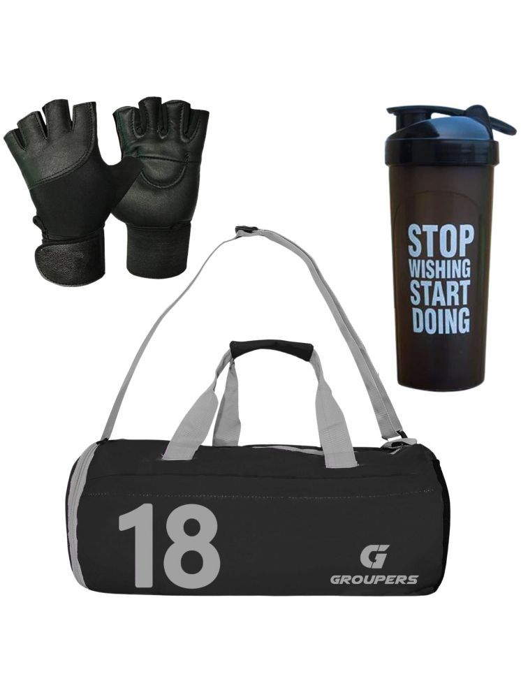     			GROUPERS Polyester BLACK 25 Ltrs Gym Bag