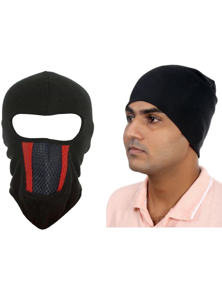     			H-STORE Black Solid Cotton Face Cover