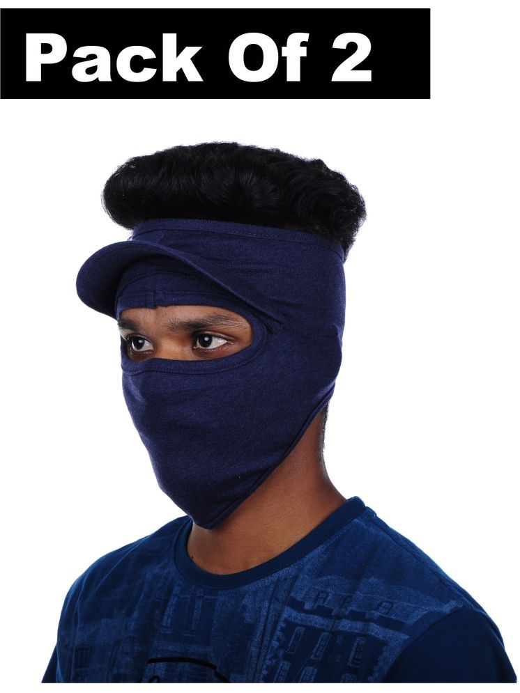     			H-STORE Blue Solid Cotton Face Cover