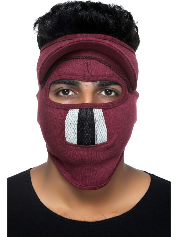     			H-STORE Maroon Solid Cotton Face Cover