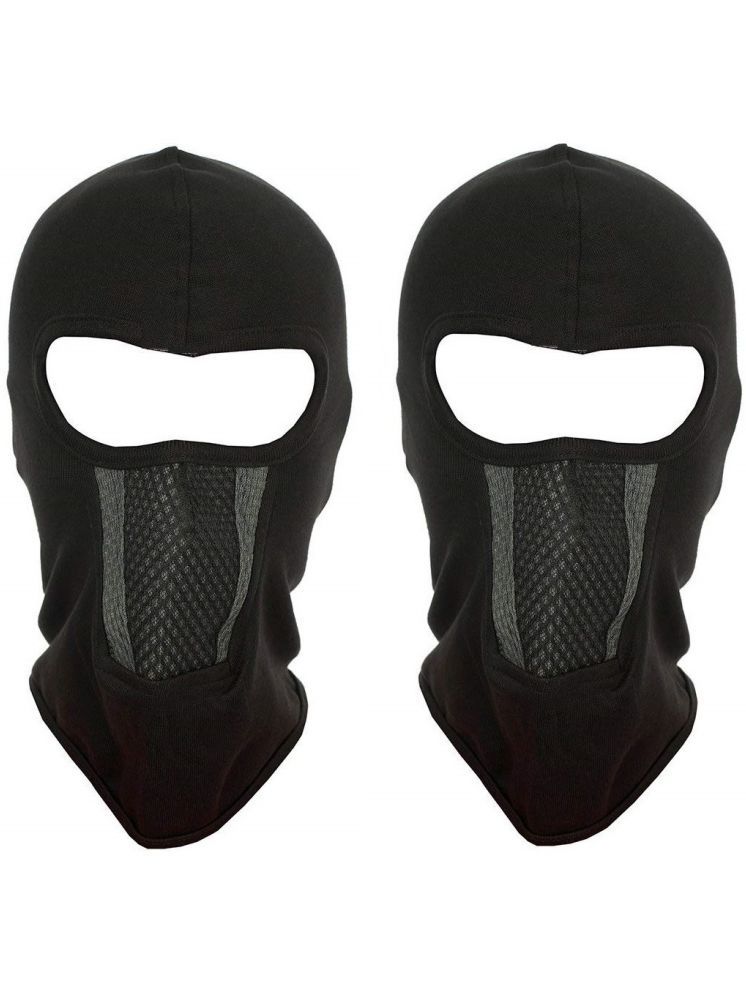     			H-Store Black Bike Face Mask Riding Mask for Men & Women (Pack Of 2)