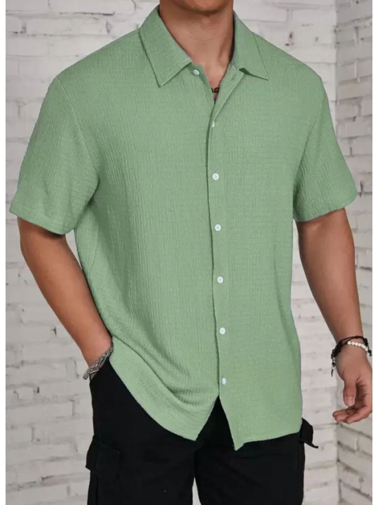     			Hitarth Fashion Cotton Blend Regular Fit Half Sleeves Men's Formal Shirt - Green ( Pack of 1 )