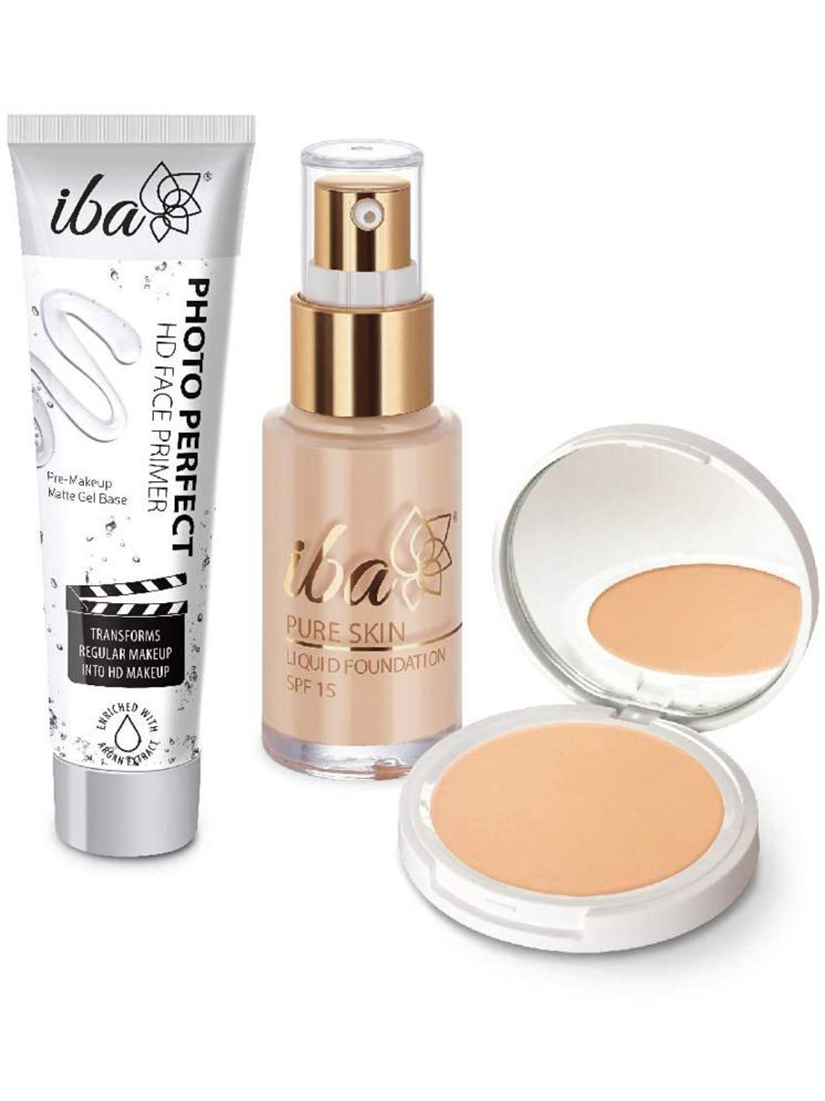     			Iba Primer,Foundation,Compact Combo Ivory Fair , Long Lasting, Full Coverage Base Makeup, (Pack of 3)