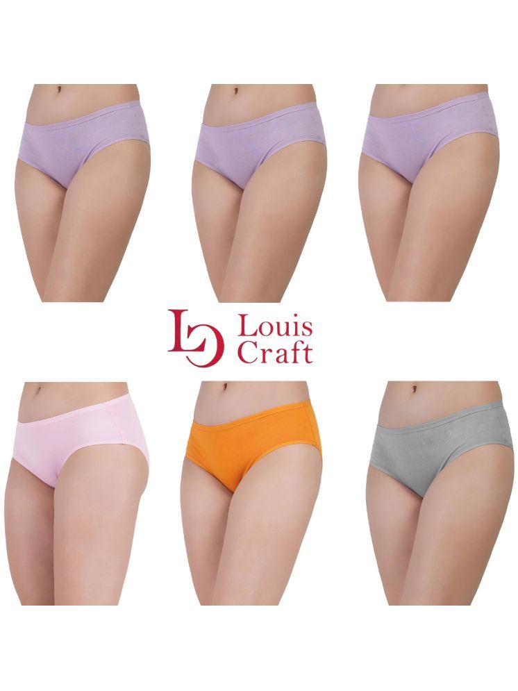     			Louis Craft Pack of 6 Cotton Lycra Hipster For Women ( Multicolor13 )