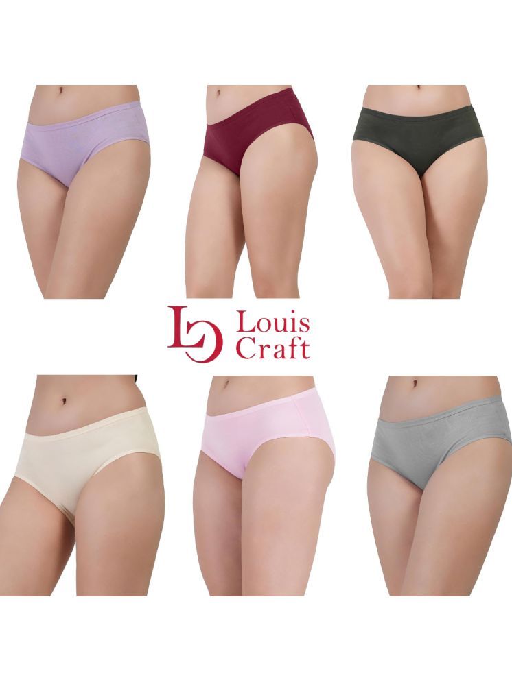     			Louis Craft Pack of 6 Cotton Lycra Hipster For Women ( Multicolor11 )