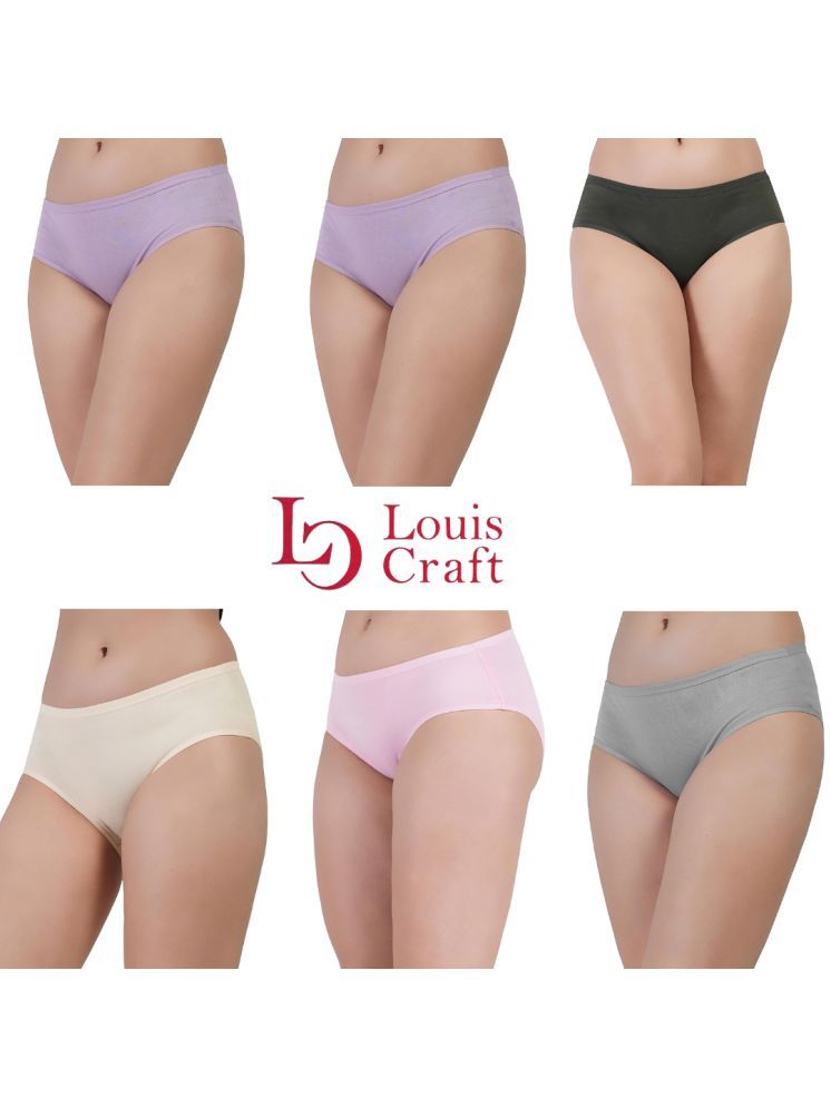     			Louis Craft Pack of 6 Cotton Lycra Hipster For Women ( Multicolor12 )