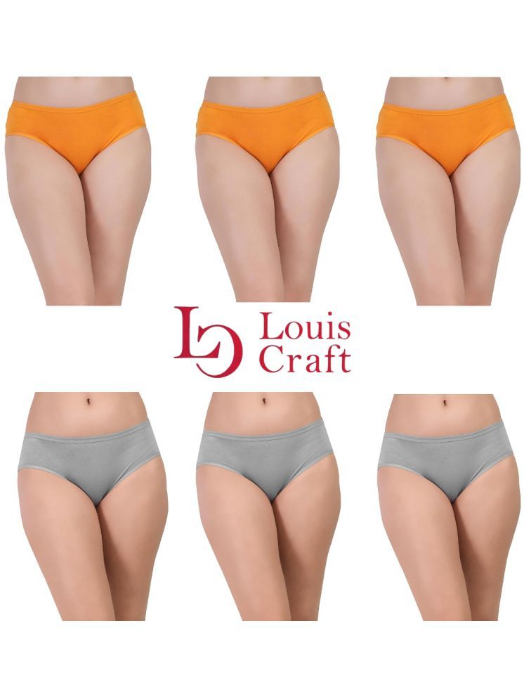     			Louis Craft Pack of 6 Cotton Lycra Hipster For Women ( Multicolor3 )