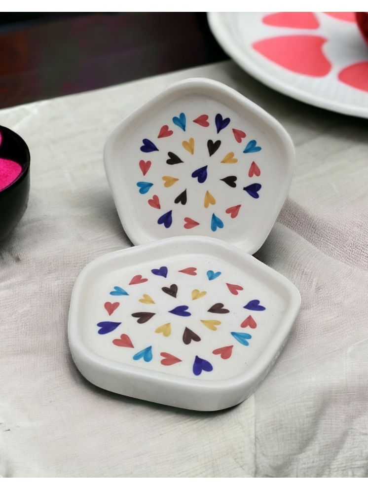     			Malaikah 2 Pcs Ceramic White Quarter Plate