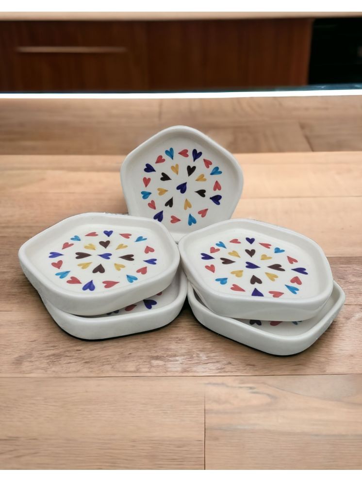     			Malaikah 5 Pcs Ceramic White Quarter Plate