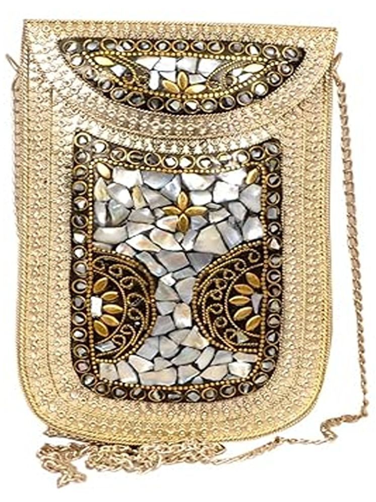     			Shakuntla Vintage Gold Metal Crossbody