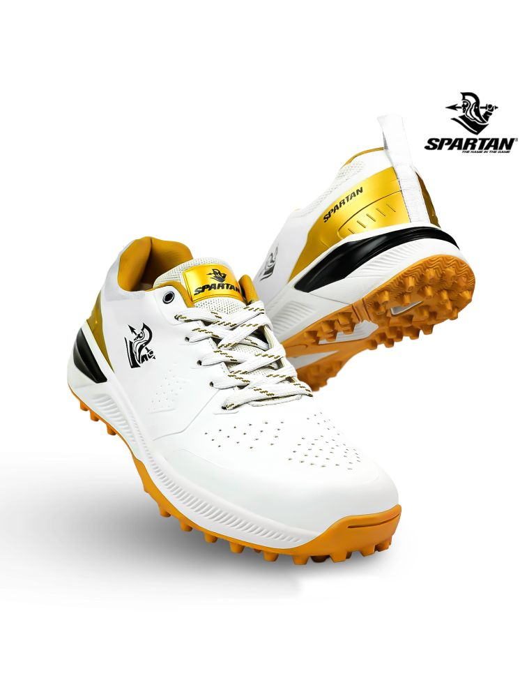     			Spartan Legacy pro White,Gold Cricket Shoes