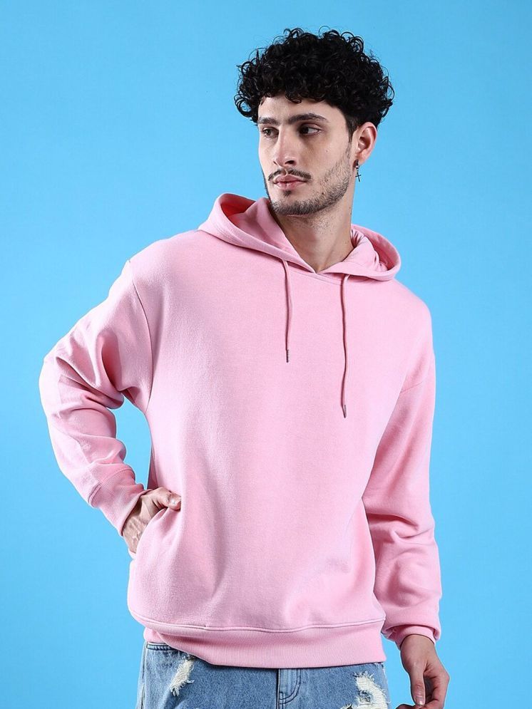     			The Indian Garage Co. Polyester Hooded Men's Sweatshirt - Pink ( Pack of 1 )